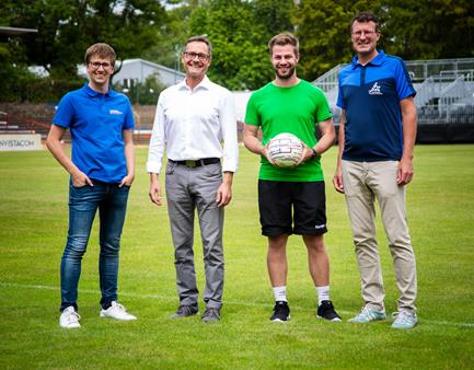 (Foto: W. Neuberth) v.l.n.r., Sönke Spiell, Ralf Eisenhauer, Jonas Schröter, Jörn Verleger Faustball PK2